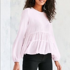 Kimchi Blue Pink Babydoll Tiered top